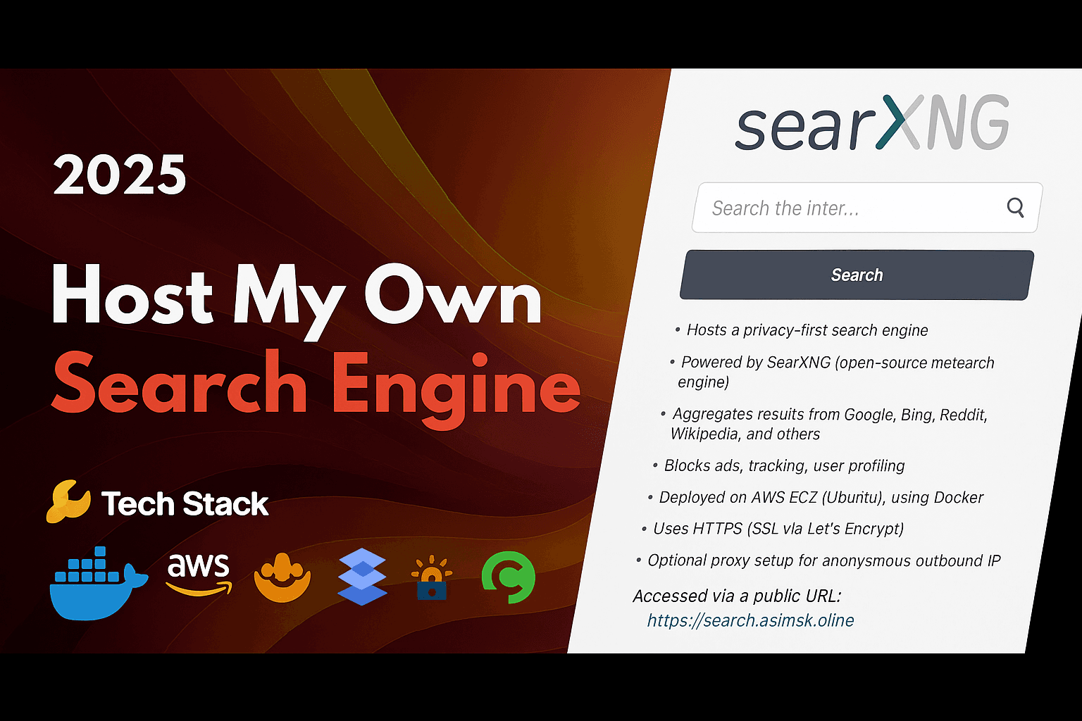 Host My Own Private Search Engine